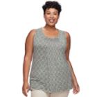 Plus Size Croft & Barrow&reg; Pleated Scoopneck Tank, Women's, Size: 2xl, Med Green