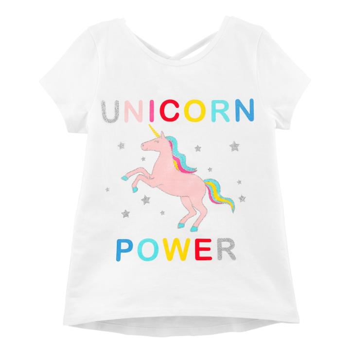 Girls 4-14 Carter's Unicorn Power Graphic Tee, Size: 10-12, White