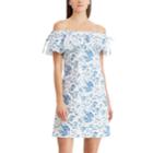 Women's Chaps Floral Ruffle Off-the-shoulder Dress, Size: 14, White