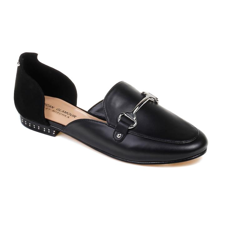 American Glamour By Badgley Mischka Allison Women's D'orsay Loafers, Size: Medium (8), Black