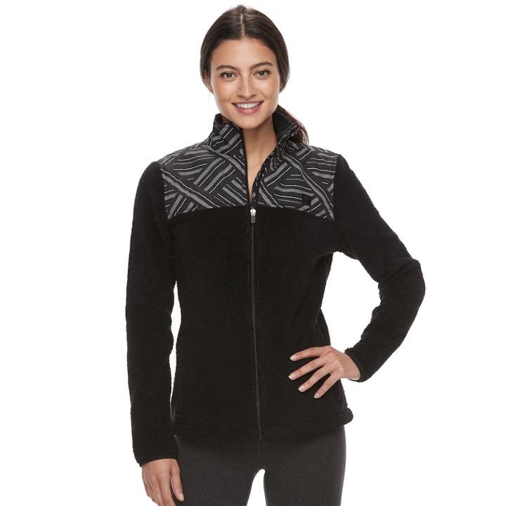 Women's Fila Sport&reg; Long Sleeve Fleece Jacket, Size: Medium, Black