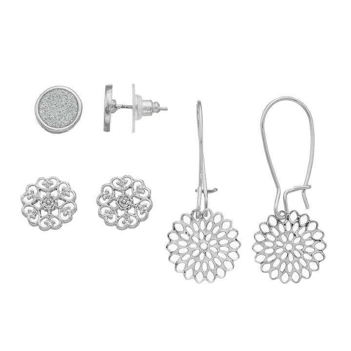 Trio Filigree Earring Set, Women's, Silver