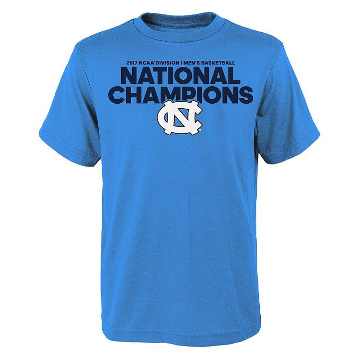 Boys 8-20 North Carolina Tar Heels 2017 Ncaa Basketball National Champions Climb The Ladder Tee, Boy's, Size: Xl(18/20), Blue