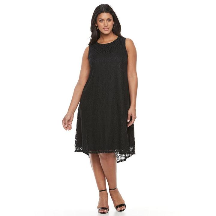 Plus Size Apt. 9 A-line Lace Dress, Women's, Size: 2xl, Black