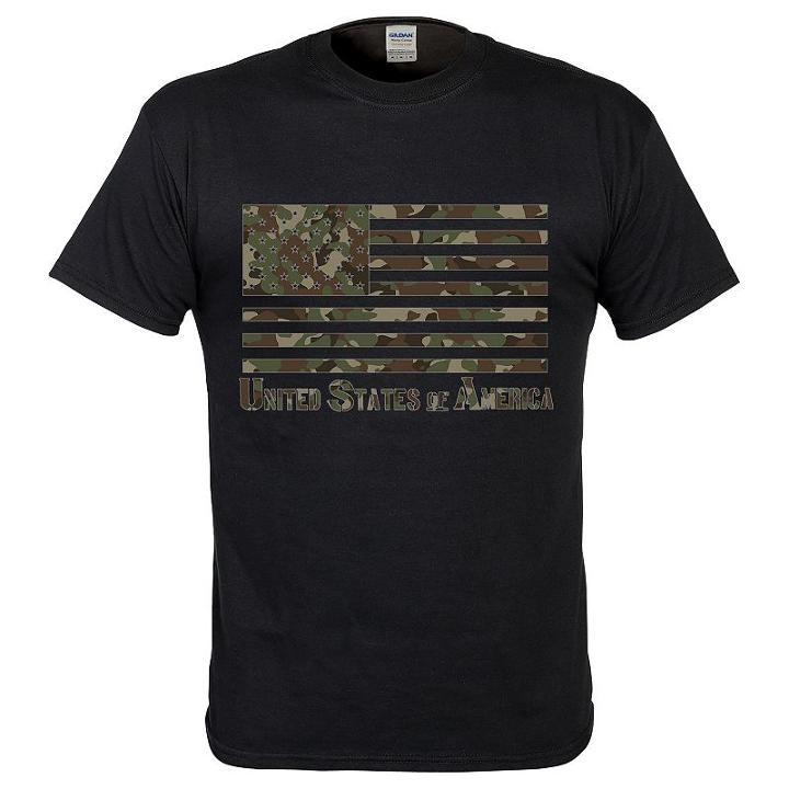 Big & Tall Camo Americana Courage Tee, Men's, Size: Xxl Tall, Black