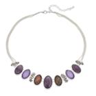 Napier Simulated Abalone Oval Multi Strand Necklace, Women's, Med Purple