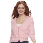 Juniors' Cloud Chaser Cropped Cardigan Sweater, Teens, Size: Large, Med Pink