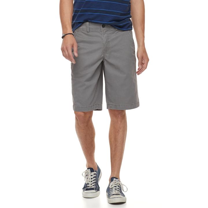 Men's Urban Pipeline&reg; Ultimate Twill Flat-front Shorts, Size: 35, Dark Grey