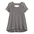 Girls 7-16 & Plus Size Mudd&reg; Lace Keyhole Swing Tee, Size: 10, Med Grey