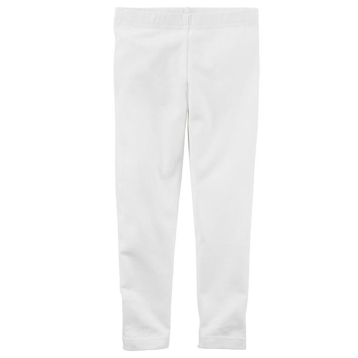 Girls 4-8 Carter's Solid Leggings, Girl's, Size: 7, White