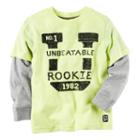 Boys 4-8 Carter's Unbeatable Rookie Mock-layered Long Sleeve Graphic Tee, Boy's, Size: 7, Yellow