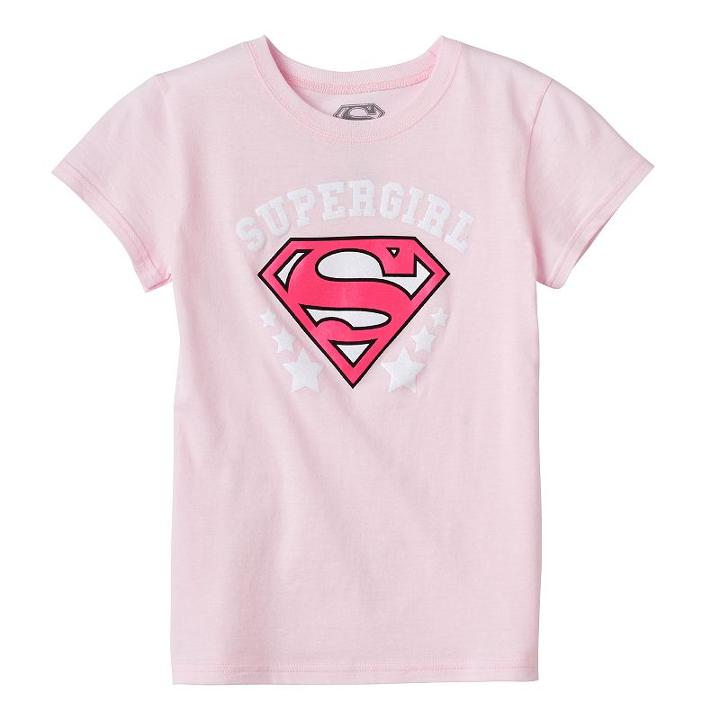 Girls 7-16 Dc Comics Super Girl Graphic Tee, Size: Medium, Pink