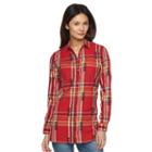 Women's Woolrich First Light Dobby Jacquard Shirt, Size: Xl, Dark Red