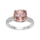 Brilliance Silver Plated Ring With Swarovski Crystals, Women's, Size: 9, Pink