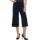Women's Double Click Velvet Capris, Size: Small, Blue (navy)