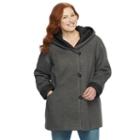 Plus Size Gallery Hooded Fleece Jacket, Women's, Size: 1xl, Grey