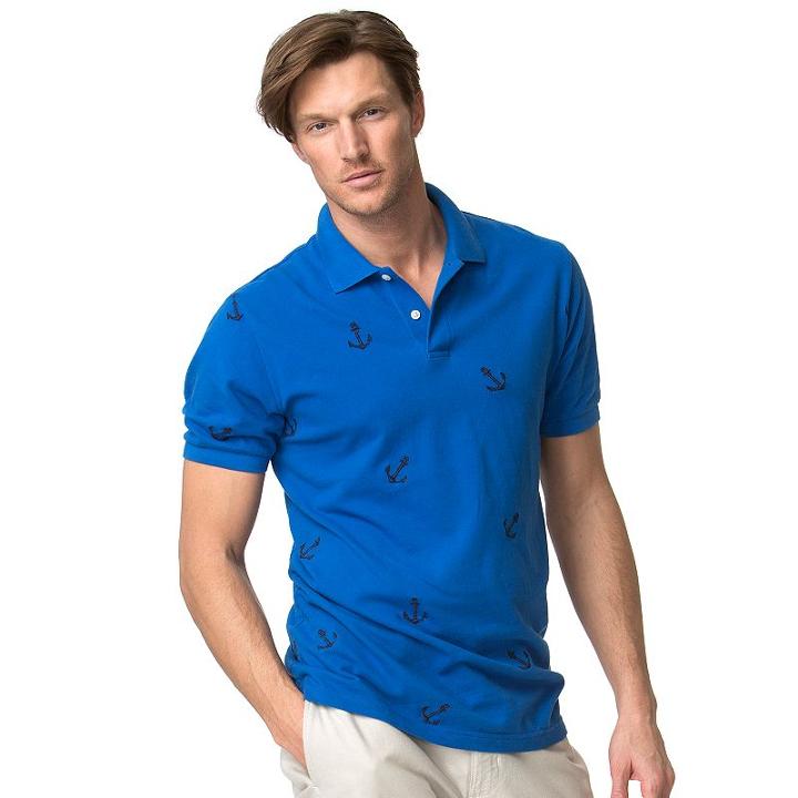 Men's Chaps Iconic Classic-fit Pique Polo, Size: Small, Blue