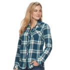 Women's Sonoma Goods For Life&trade; Essential Plaid Flannel Shirt, Size: Xxl, Dark Blue