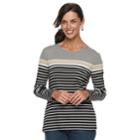 Women's Croft & Barrow&reg; Classic Crewneck Tee, Size: Xl, Med Grey