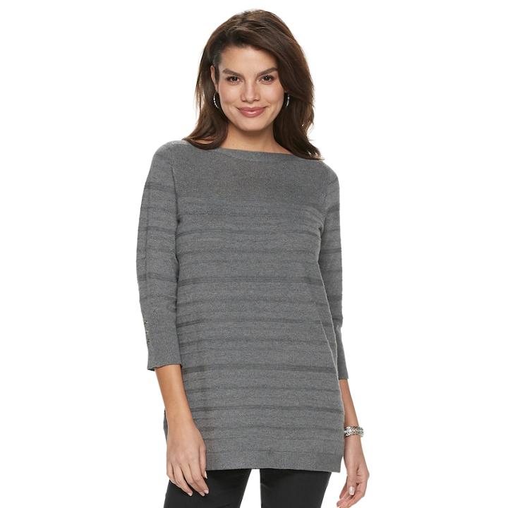 Women's Apt. 9&reg; Pointelle Tunic, Size: Medium, Med Grey