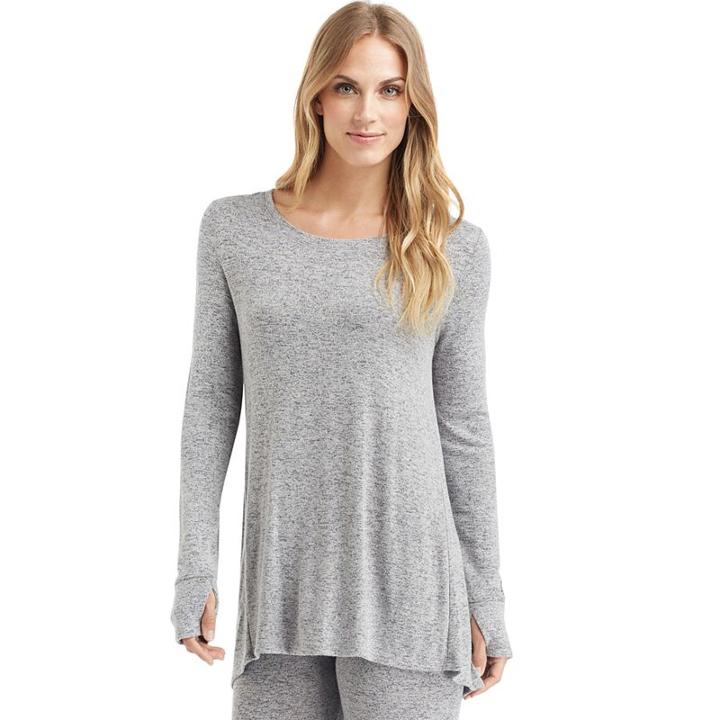 Women's Cuddl Duds Soft Knit Tunic Top, Size: Xsml Av/rg, Med Grey