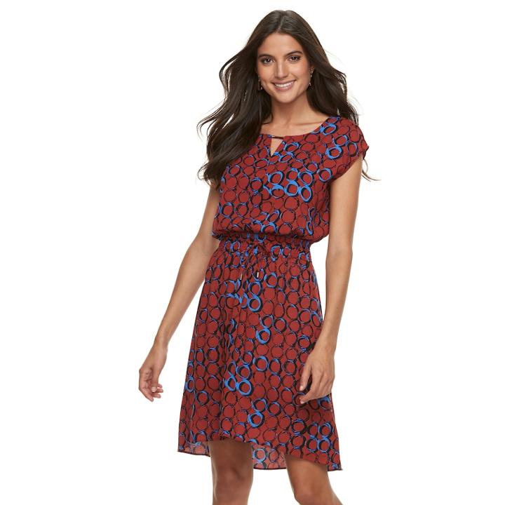 Women's Apt. 9&reg; Smocked Blouson Dress, Size: Small, Dark Pink