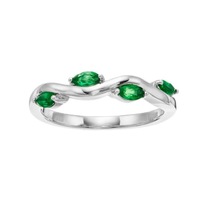 Sterling Silver Marquise Simulated Emerald Ring, Women's, Size: 7, Green