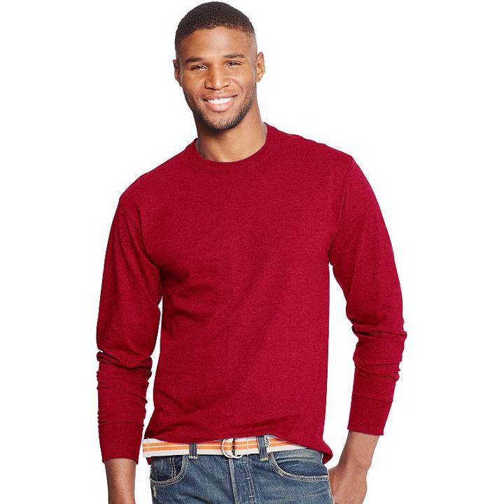 Men's Hanes Ultimate X-temp Crewneck Tee, Size: Large, Dark Red