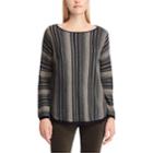 Women's Chaps Striped Sweater, Size: Xxl, Black