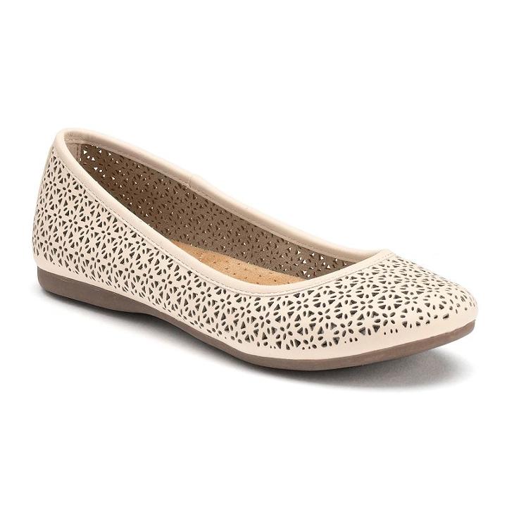 Croft & Barrow&reg; Women's Ortholite Cutout Ballet Flats, Size: 8 Wide, Light Blue