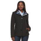 Women's Gallery Quilted Button-front Barn Jacket, Size: Xl, Black