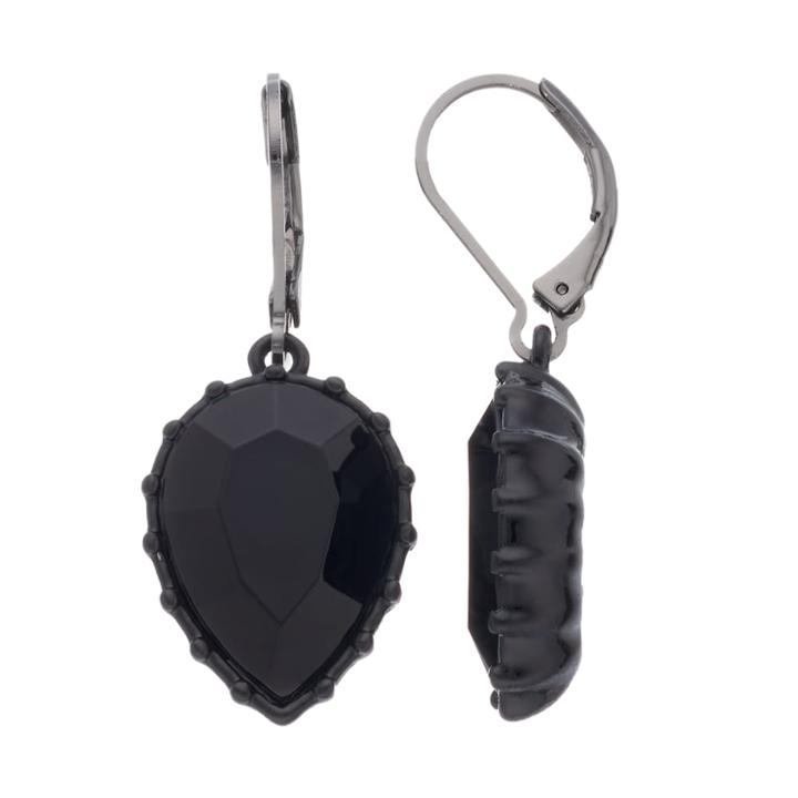 Simply Vera Vera Wang Inverted Nickel Free Teardrop Earrings, Women's, Black