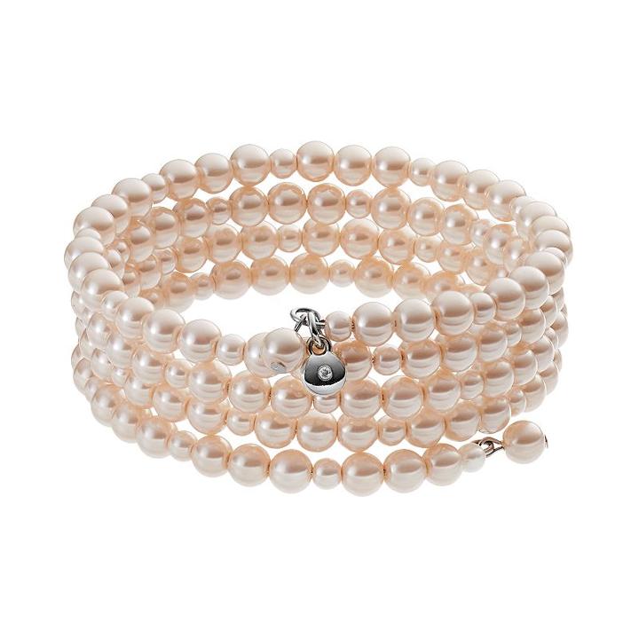 Croft & Barrow&reg; Simulated Pearl Coil Bracelet, Women's, Multicolor