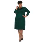 Plus Size Dana Buchman Cowlneck Shift Dress, Women's, Size: 3xl, Turquoise/blue (turq/aqua)