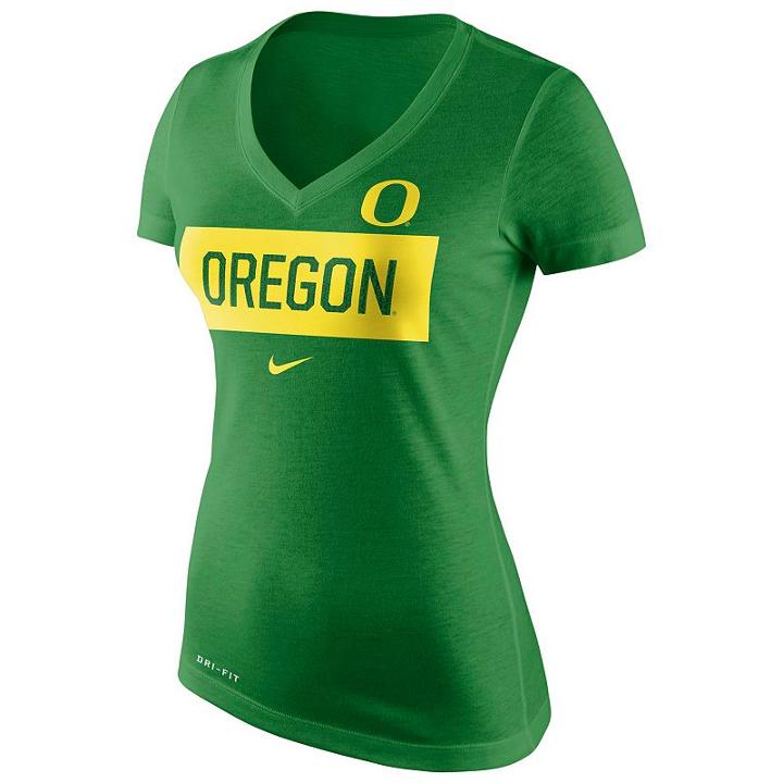 Women's Nike Oregon Ducks Tailgate Dri-fit Tee, Size: Large, Lt Green