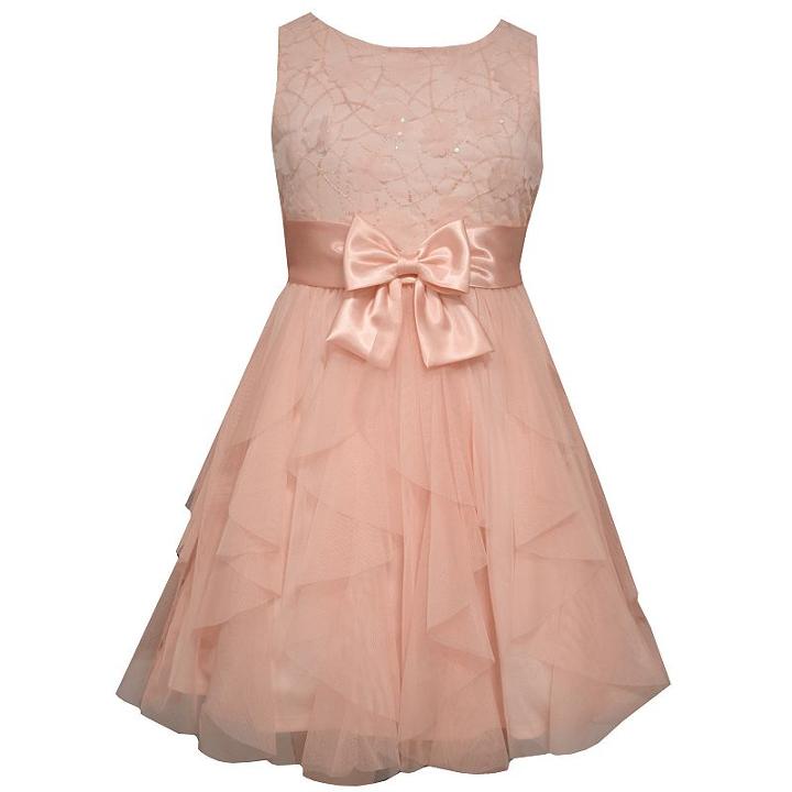 Girls Plus Size Bonnie Jean Floral Mesh Dress, Girl's, Size: 20 1/2, Pink