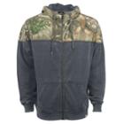 Men's Realtree Shadow Full-zip Fleece Hoodie, Size: Xl, Black