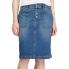 Women's Chaps Stretch Jean Skirt, Size: 10, Blue