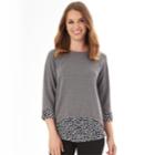 Women's Apt. 9&reg; French Terry Mock Layer Top, Size: Small, Charcoal Dot