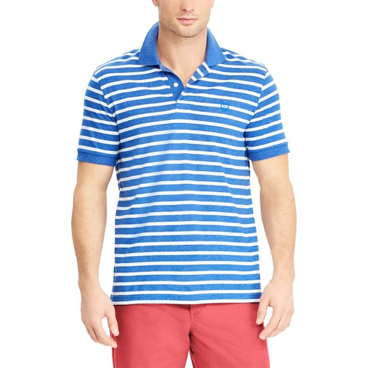 Men's Chaps Coolmax Classic-fit Striped Performance Polo, Size: Xxl, Blue