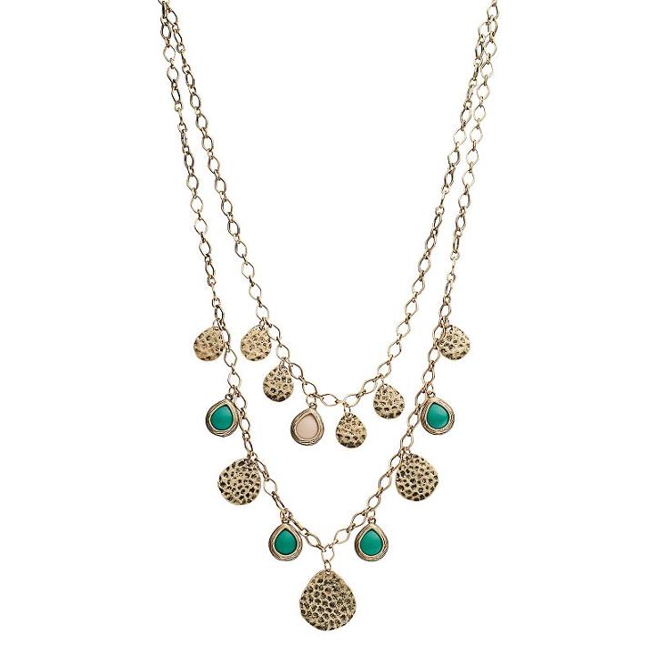 Gs By Gemma Simone Layered Teardrop Charm Necklace, Women's, Size: 26, Multicolor