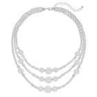 Disc Multistrand Nickel Free Necklace, Women's, Silver
