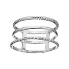 Primrose Sterling Silver Textured Triple Row Ring, Women's, Size: 9, Grey