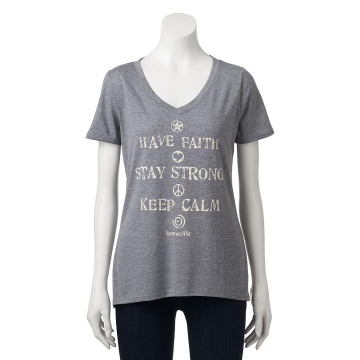 Juniors' Love This Life Have Faith Graphic Tee, Girl's, Size: Xl, Ovrfl Oth