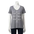 Juniors' Love This Life Have Faith Graphic Tee, Girl's, Size: Xl, Ovrfl Oth