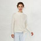 Women's Lc Lauren Conrad Side-tie Turtleneck Sweater, Size: Xl, White Oth