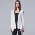 Women's Simply Vera Vera Wang Textured Handkerchief Cardigan, Size: Large, White