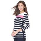 Women's Chaps Striped Jersey Top, Size: Xxl, Pink