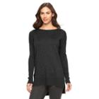 Women's Apt. 9&reg; Sparkle Ribbed Sweater Tunic, Size: Small, Black