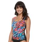Women's Trimshaper Debbie Tummy Slimmer Ruched One-piece Swimsuit, Size: 12, Multi